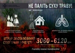 Жителів області закликають не спалювати суху траву
