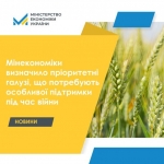 Мінекономіки визначило пріоритетні галузі, що потребують особливої підтримки під час війни