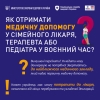 Як отримати медичну допомогу у сімейного лікаря, терапевта або педіатра у воєнний час?